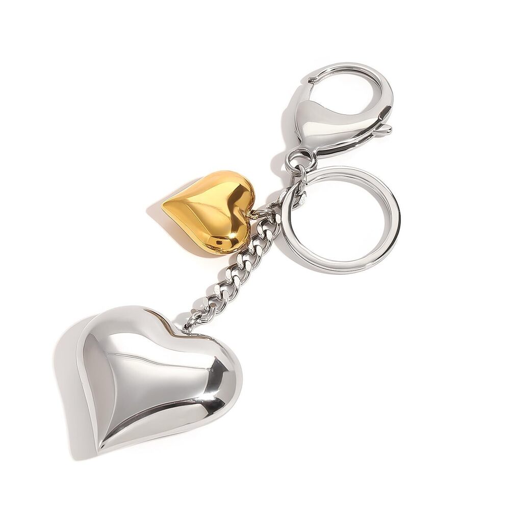 8462 Heart KeyChain Bagchain Two Tone Fashion Keychains